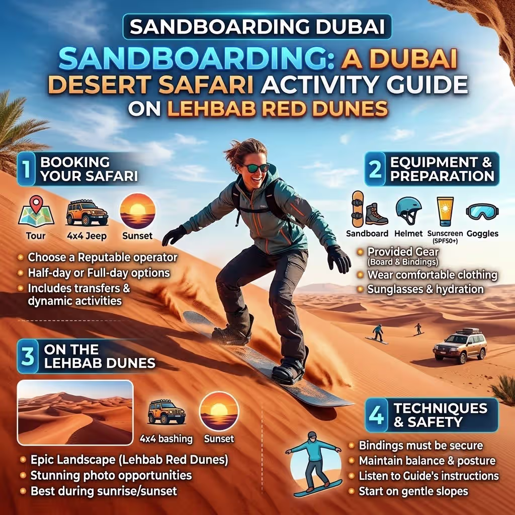 Sandboarding Activity Dubai Desert Safari Guide